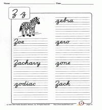 cursive writing workbook a z teachervision